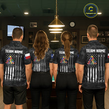 Load image into Gallery viewer, Personalized Texas &amp; American Flag Camo Billiard Shirt For Men Custom Patriotic Pool Team Jersey TDM5543