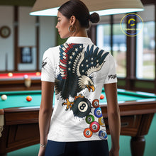 Load image into Gallery viewer, American Flag Eagle 8 Ball Pool Billiard Shirt For Women Custom Billiard Team Jersey Polo &amp; 1/4 Zip TDM5550
