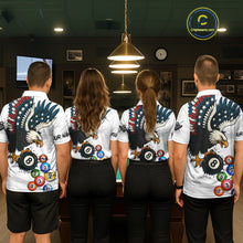 Load image into Gallery viewer, American Flag Eagle 8 Ball Pool Billiard Shirt For Women Custom Billiard Team Jersey Polo &amp; 1/4 Zip TDM5550