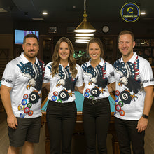 Load image into Gallery viewer, American Flag Eagle 8 Ball Pool Billiard Shirt For Women Custom Billiard Team Jersey Polo &amp; 1/4 Zip TDM5550