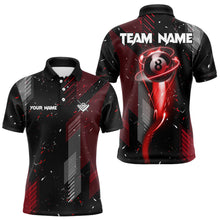Load image into Gallery viewer, Grunge Black And Red 8 Ball Pool Lights Men's Billiard Shirts Custom Billiard Jersey Polo &amp; 1/4 Zip TDM3780