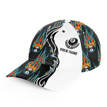 Load image into Gallery viewer, Flaming 8 Ball Billiard Pattern Hats Custom Adjustable Billiard Baseball Caps For Pool Player TDM1680