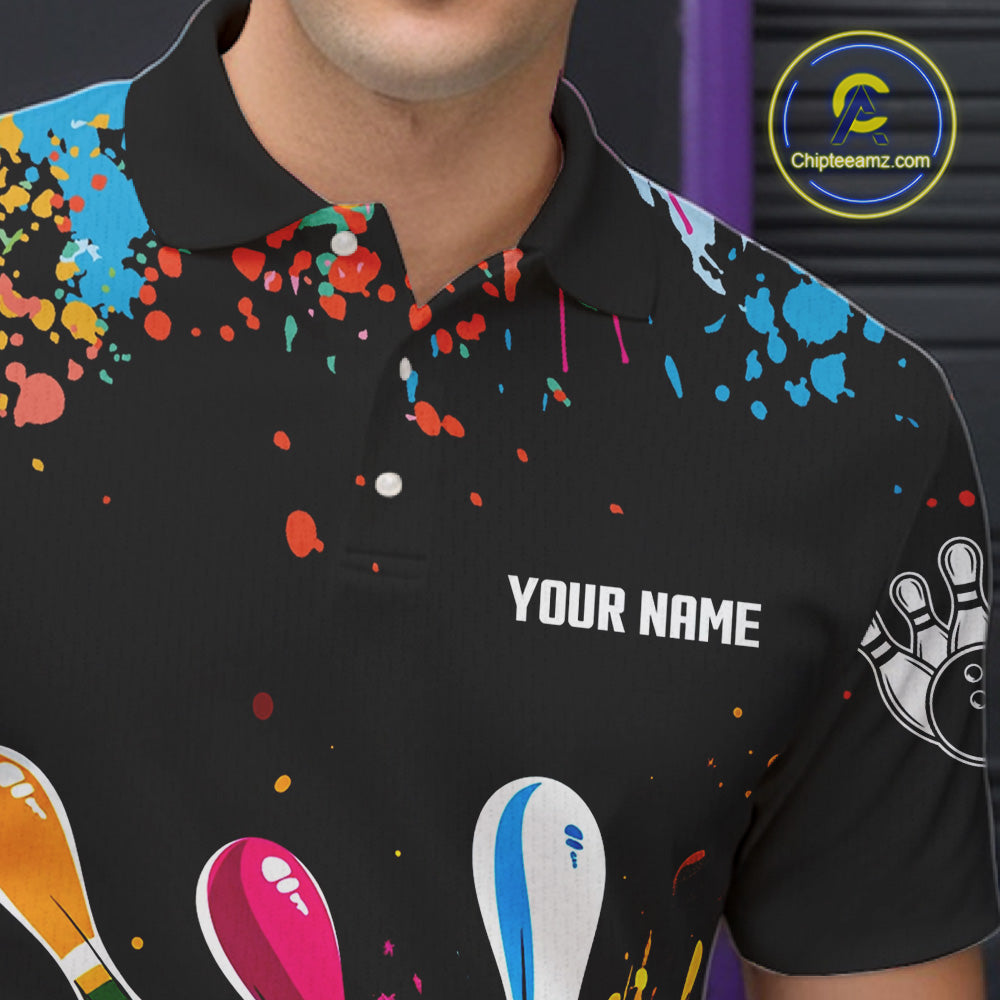 Funny Colorful Bowling Shirts For Men Custom Bowling Team Jersey Polo & 1/4 Zip, Bowling Gifts TDM6590