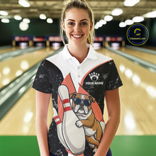 Load image into Gallery viewer, Personalized Funny Bulldog Bowling Shirts For Women Custom Bowling Team Jersey Polo &amp; 1/4 Zip TDM6595
