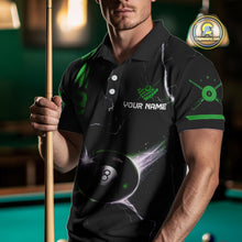 Load image into Gallery viewer, Personalized Green 8 Ball Thunder Lightning Billiard Shirt For Men Custom Pool Team League Jersey TDM4428