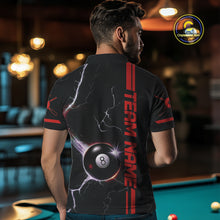 Load image into Gallery viewer, Personalized Red 8 Ball Thunder Lightning Billiard Shirt For Men Custom Pool Team League Jersey TDM4429