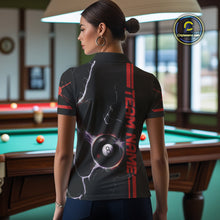 Load image into Gallery viewer, Personalized Red 8 Ball Thunder Lightning Billiard Shirt For Women Custom Pool Team League Jersey TDM4429