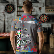 Load image into Gallery viewer, Funny Dartboards Colorful Paint Aim Shoot Swear Repeat Custom Men Darts Shirt, Dart Jerseys |Grey TDM3639