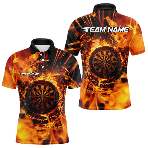 Orange Swirling Flame Dart Shirt For Men Custom Dart Jersey Pocket Option TDM3790