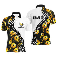Load image into Gallery viewer, Yellow 9 Ball Pool Thunder Lighting Custom Billiard Shirts For Men Team League Billiard Jerseys TDM1902