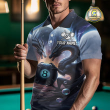 Load image into Gallery viewer, Personalized Dragon 8 Ball Billiard Shirt For Men Custom Pool League Team Jersey Polo &amp; 1/4 Zip TDM4875