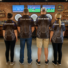 Load image into Gallery viewer, Personalized Darts Tournament Jerseys For Men Custom Dartboard Fire Flame Darts Shirts |Blue TDM5565