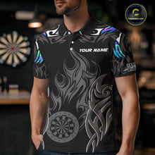 Load image into Gallery viewer, Personalized Darts Tournament Jersey For Men Custom Dartboard Fire Flame Darts Shirts |Holographic TDM5567
