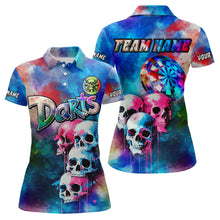Load image into Gallery viewer, Funny Colorful Neon Graffiti Skull Dart Shirts For Women Custom Dart Jerseys, Best Darts Clothing TDM3794