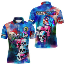 Load image into Gallery viewer, Funny Colorful Neon Graffiti Skull Dart Shirts For Men Custom Dart Jerseys, Best Darts Clothing TDM3794