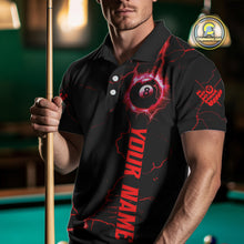 Load image into Gallery viewer, Black And Red 8 Ball Pool Lightning Custom Dragon Men's Billiard Shirts, Billiard Team Jerseys TDM4073
