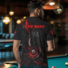 Load image into Gallery viewer, Black And Red 8 Ball Pool Lightning Custom Dragon Men's Billiard Shirts, Billiard Team Jerseys TDM4073