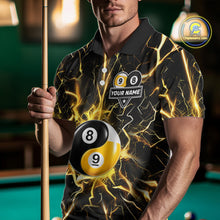 Load image into Gallery viewer, Custom Thunder Lightning Yin And Yang Billiard Shirt For Men, 8 Ball &amp; 9 Ball Pool Team Jersey TDM6612