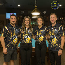 Load image into Gallery viewer, Custom Thunder Lightning Yin And Yang Billiard Shirt For Men, 8 Ball &amp; 9 Ball Pool Team Jersey TDM6612