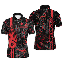 Load image into Gallery viewer, Red Grunge Billiard Jerseys For Men Custom Fire Flame 8 Ball Dragon Team League Billiard Shirts TDM2600