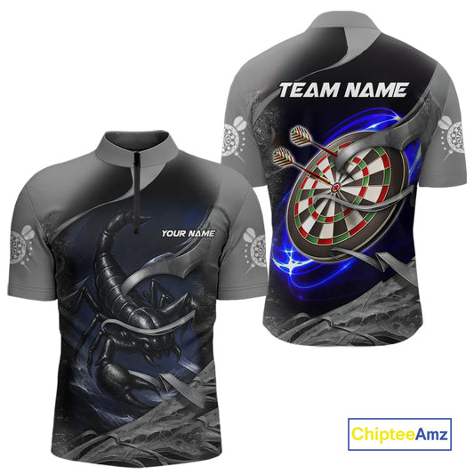 Personalized Funny Scorpion Darts Shirt For Men Custom Darts Team Shirt Jersey Polo & 1/4 Zip TDM4886