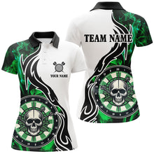 Load image into Gallery viewer, Green Darts Board Smoke Custom Women Darts Polo &amp; Quarter-Zip Shirts, Skull Darts Team Jerseys TDM1703