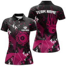 Load image into Gallery viewer, Personalized Pink Grunge Billiard Shirts For Women, Best Custom Billiard Jerseys For Pool Player TDM1913