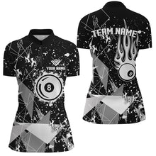 Load image into Gallery viewer, Personalized White Grunge Billiard Women Shirts, Billiards Jerseys For Pool Player TDM1535
