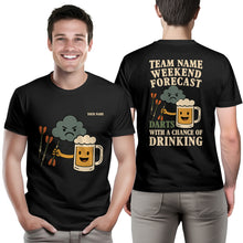 Load image into Gallery viewer, Weekend Forecast Darts With A Chance Of Drinking Funny T-Shirts Custom Darts Player Shirt Gifts TDM3925