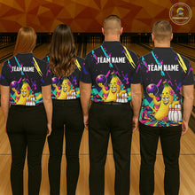 Load image into Gallery viewer, Colorful Bowling Jersey Funny Banana Bowling Polo &amp; 1/4 Zip For Men, Custom Bowling Team Shirts TDM6626