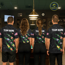 Load image into Gallery viewer, Custom Green 8 Ball Pool Scratch Billiard Shirt For Men, Black Billiard Team Jersey Polo &amp; 1/4 Zip TDM6435