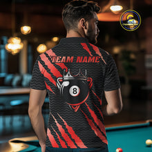 Load image into Gallery viewer, Black And Red Scratch Billiard Shirts For Men Custom 8 Ball Crown Pool Team Jersey Polo &amp; 1/4 Zip TDM4096