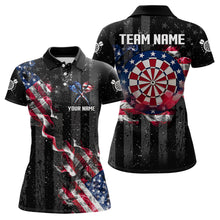 Load image into Gallery viewer, Custom US Flag Smoke Dart Shirt For Women, Patriotic Dart Jersey Pocket Option TDM3514