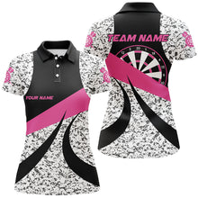 Load image into Gallery viewer, Personalized Grunge Pink Darts Polo &amp; Quarter-Zip Shirts For Women, Unique Darts Team Jerseys Attire TDM1723