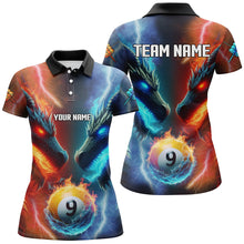 Load image into Gallery viewer, Personalized Water Fire 3D Dragon 9 Ball Pool Billiard Shirts For Women, Team League Billiard Jersey TDM2396