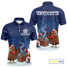 Load image into Gallery viewer, Funny Santa And Turkey Custom Darts Shirt For Men, Christmas Darts Shirt Gift For Darts Lover TDM4912