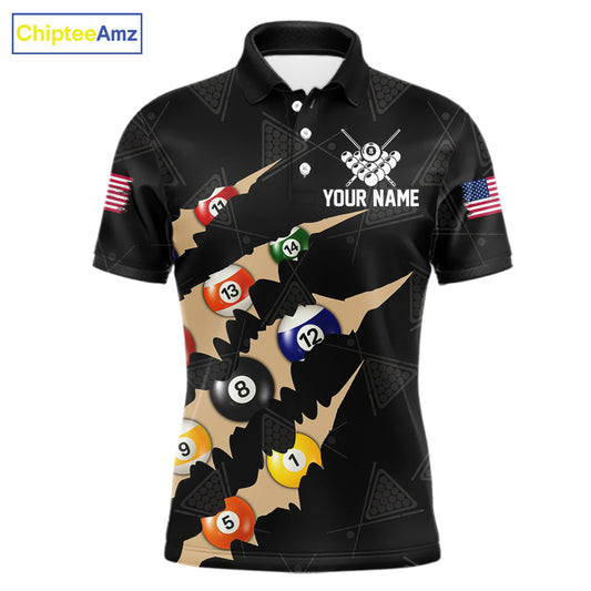 Personalized Scratch 8 Ball Billiard Shirt For Men Custom Pool Jersey, Billiard Team Shirt |Black TDM5990