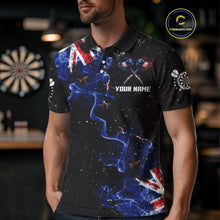 Load image into Gallery viewer, Customized Grunge New Zealand Flag Smoke Darts Polo &amp; 1/4 Zip, Patriotic Darts Jerseys For Men TDM4289