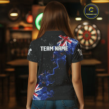 Load image into Gallery viewer, Customized Grunge New Zealand Flag Smoke Darts Polo &amp; 1/4 Zip, Patriotic Darts Jerseys For Women TDM4289