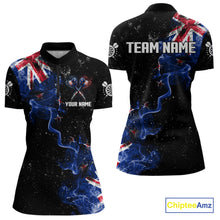 Load image into Gallery viewer, Customized Grunge New Zealand Flag Smoke Darts Polo &amp; 1/4 Zip, Patriotic Darts Jerseys For Women TDM4289