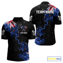 Load image into Gallery viewer, Customized Grunge New Zealand Flag Smoke Darts Polo &amp; 1/4 Zip, Patriotic Darts Jerseys For Men TDM4289