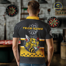 Load image into Gallery viewer, Yellow Black Darts Bee Custom Name Darts Shirts For Men, Funny Darts Apparel, Best Darts Gifts TDM4918