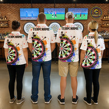 Load image into Gallery viewer, Funny Dartboard Colorful Paint Dart Shirt For Men Custom Darts Team Jersey Polo &amp; 1/4 Zip |White TDM5623