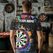 Load image into Gallery viewer, Funny Dartboard Colorful Paint Dart Shirt For Men Custom Darts Team Jersey Polo &amp; 1/4 Zip |Black TDM5624