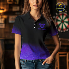 Load image into Gallery viewer, Personalized Sea Purple Gradient Darts Polo &amp; Quarter Zip Custom Dart Shirts For Women Dart Jerseys TDM4709