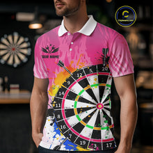 Load image into Gallery viewer, Funny Dartboards Colorful Paint Aim Shoot Swear Repeat Custom Men Darts Shirt, Dart Jerseys |Pink TDM4115