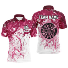 Load image into Gallery viewer, Personalized Pink Grunge Classic Darts Jerseys For Men Custom Team Name Darts Shirts Short Sleeve TDM2658