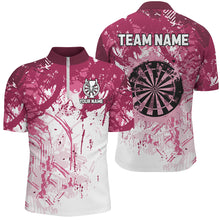 Load image into Gallery viewer, Personalized Pink Grunge Classic Darts Jerseys For Men Custom Team Name Darts Shirts Short Sleeve TDM2658