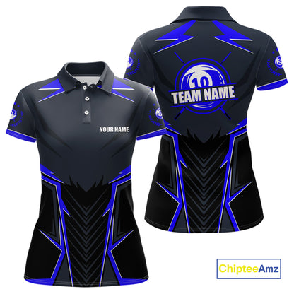 10 Ball Billiard Jerseys For Women Custom Polo & Quarter-Zip Billiard Team Shirt, 10 Ball Pool Shirt TDM3831