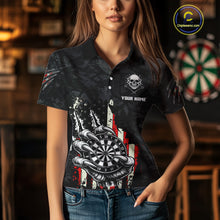 Load image into Gallery viewer, Funny Claw Tearing US Flag Darts Shirt For Women Custom Patriotic Skull Darts Team Jerseys TDM4503